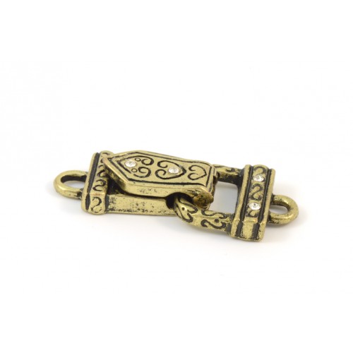 MAGNETIC FOLD OVER CLASP ANTIQUE BRASS